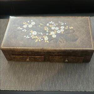 Floral embossed vintage Jewelry Box